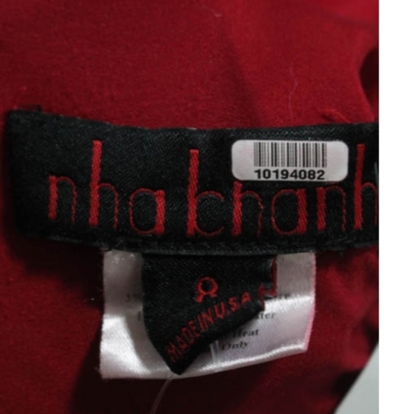 NHA KHANH RED WEST Long sleeve Dress SIZE 8 - Picture 5 of 6